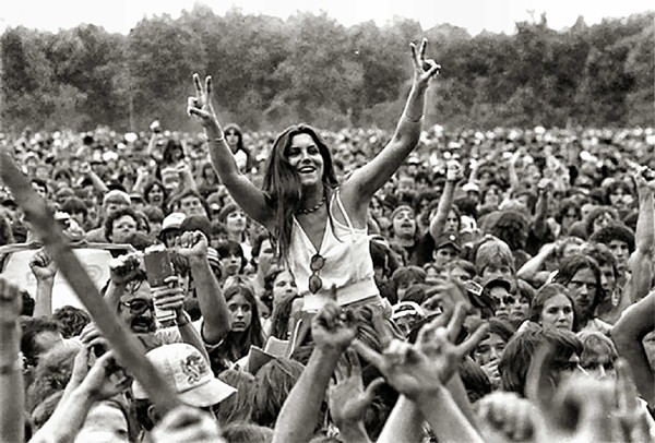 Hippie at crowd