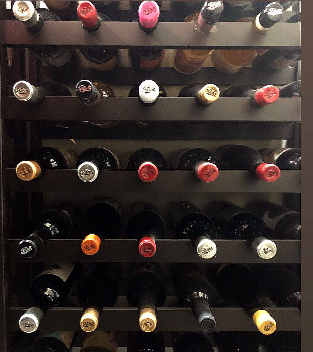 Rack of tank wines on their side