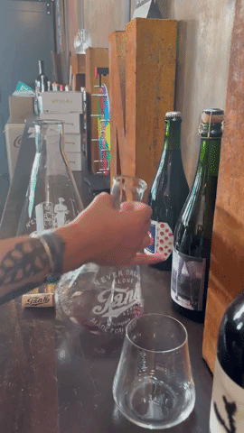 A .gif of wine being swirled inside of the decanter.